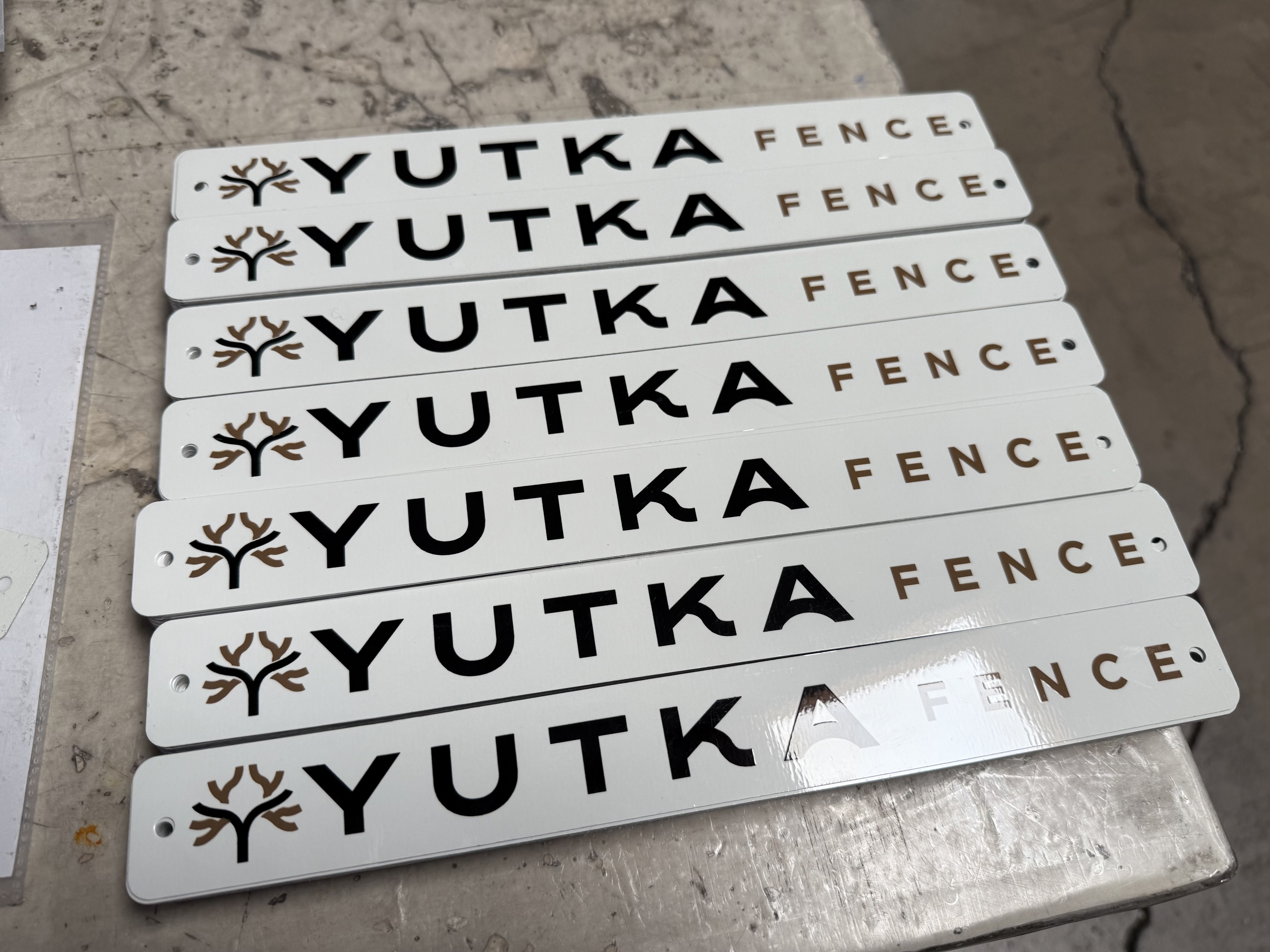 black rounded rectangle Fence Sign